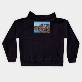 Fishing boats, Alter Strom, Warnemünde, Rostock, Mecklenburg-Western Pomerania Kids Hoodie